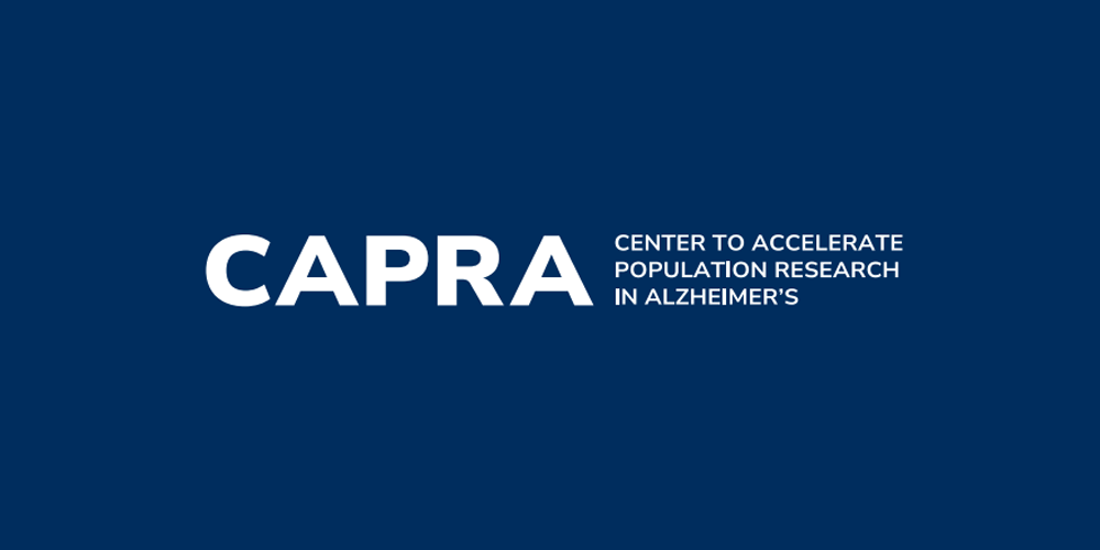 CAPRA wordmark on a navy blue field.